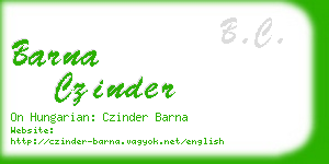 barna czinder business card